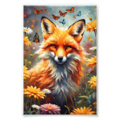 Fuchs auf der Wiese Foto Afdruk (Voorkant)