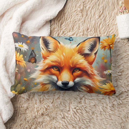 Fuchs auf der Wiese Kussen (Deken)