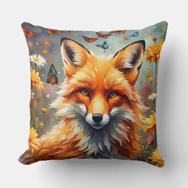 Fuchs auf der Wiese Kussen (Voorkant)