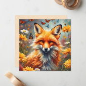 Fuchs auf der Wiese Notitiekaartje (Voorkant / Achterkant in situ)