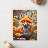 Fuchs auf der Wiese Notitiekaartje (Voorkant / Achterkant in situ)