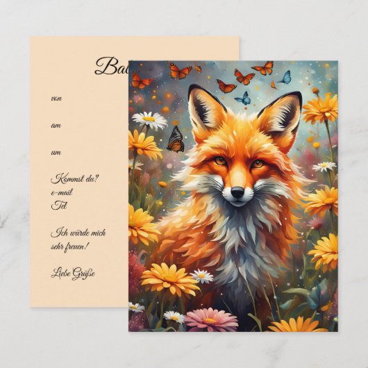 Fuchs auf der Wiese Notitiekaartje (Voorkant / Achterkant)