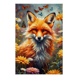 Fuchs auf der Wiese Perfect Poster