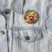 Fuchs auf der Wiese Ronde Button 5,7 Cm (In situ)