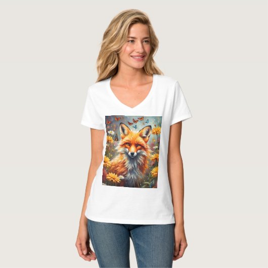 Fuchs auf der Wiese T-shirt (Voorkant volledig)