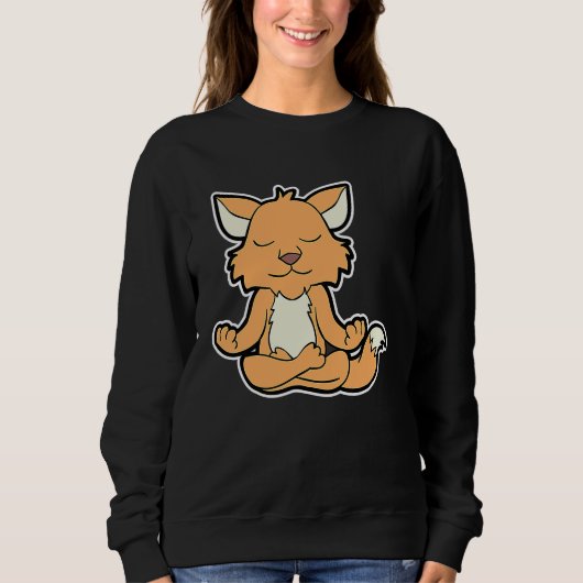 Fuchs Fox Relaxfox Yoga Dierpositie Vintage Fr Trui (Voorkant)