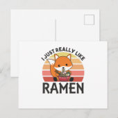 Fuchs ik hou echt van Ramen Sweet Kawaii Noodle Briefkaart (Voorkant / Achterkant)