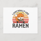 Fuchs ik hou echt van Ramen Sweet Kawaii Noodle Briefkaart (Voorkant)