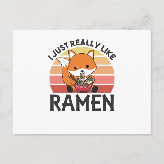 Fuchs ik hou echt van Ramen Sweet Kawaii Noodle Briefkaart (Voorkant)