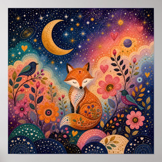 Fuchs im Sternengarten Poster (Voorkant)