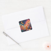 Fuchs im Sternengarten Vierkante Sticker (Envelop)