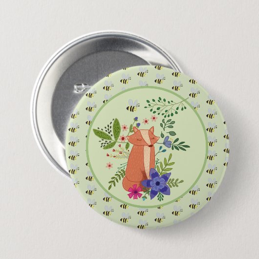 Fuchs im Wald Button (Voorkant /achterkant)