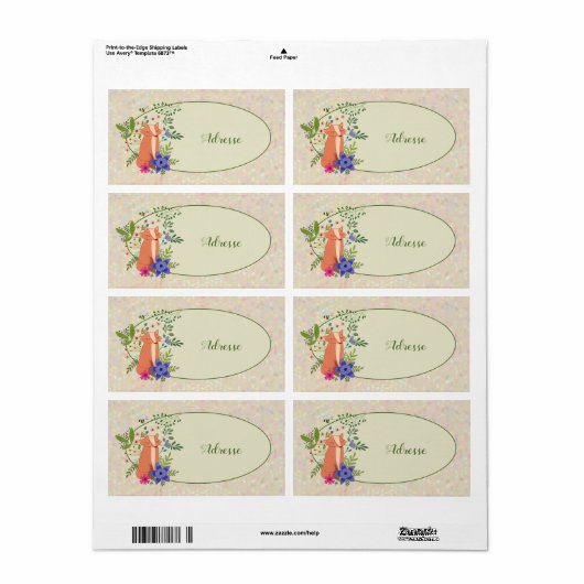 Fuchs im Wald Etiket (Full Sheet)