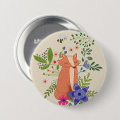 Fuchs im Wald Ronde Button 7,6 Cm (Voorkant /achterkant)
