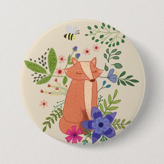 Fuchs im Wald Ronde Button 7,6 Cm (Voorkant)