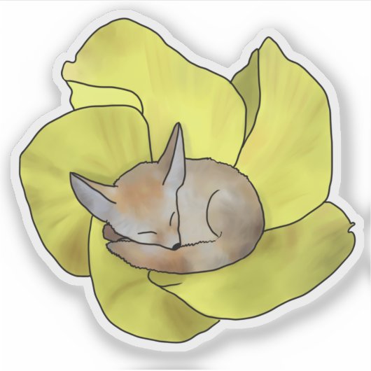Fuchs in Blüte Sticker (Voorkant)