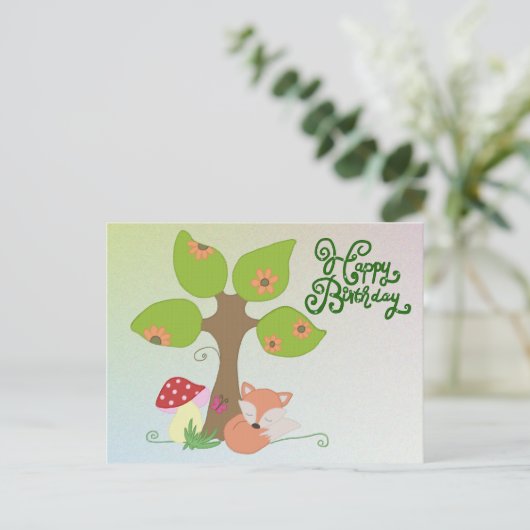 Fuchs unterm Baum Briefkaart (Staand voorkant)