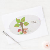 Fuchs unterm Baum Ovale Sticker (Envelop)