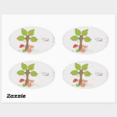 Fuchs unterm Baum Ovale Sticker (Vel)