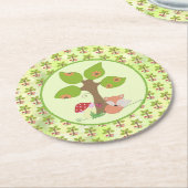 Fuchs unterm Baum Ronde Kartonnen Onderzetter (Gebogen)