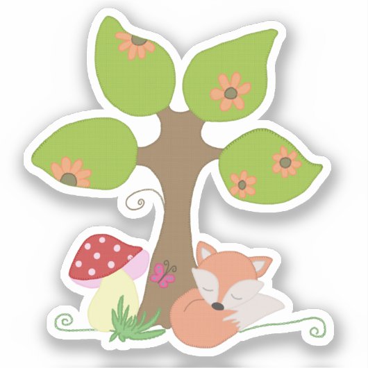 Fuchs unterm Baum  Sticker (Voorkant)