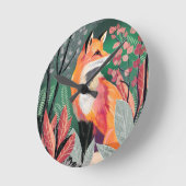 Fuchs Zauberwald Hand-Painted Nature Illustrations Ronde Klok (Hoek)