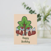 Füchse mit Baum Briefkaart (Staand voorkant)