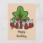 Füchse mit Baum Briefkaart (Voorkant)