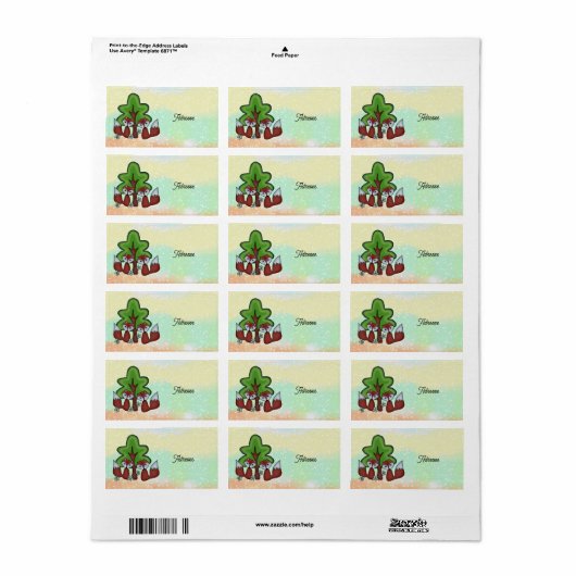 Füchse mit Baum Etiket (Full Sheet)