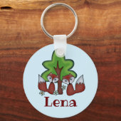 Füchse mit Baum, personalisiert Sleutelhanger (Voorkant)