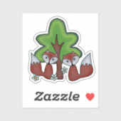 Füchse mit Baum Sticker (Vel)