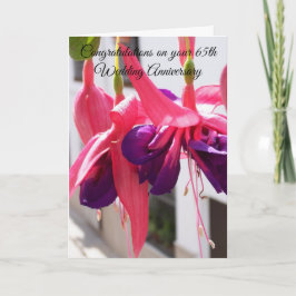 Fuchsia 65th Wedding Jubileum Kaart