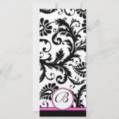 Fuchsia 9x4 Damask Swirls Weddenschap Kaart