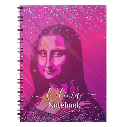 Fuchsia Abstract Mona Lisa  Notitieboek (Voorkant)