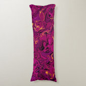 Fuchsia abstract vloeistofkunst, vetroze textuur lichaamskussen (Voorkant Verticaal)