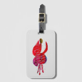 Fuchsia abstracte waterverf floraal bagagelabel (Voorkant (verticaal))