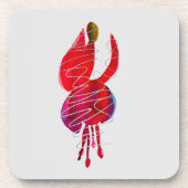 Fuchsia abstracte waterverf floraal bier onderzetter (Voorkant)