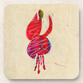 Fuchsia abstracte waterverf floraal bier onderzetter (Voorkant)