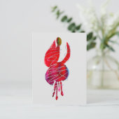 Fuchsia abstracte waterverf floraal briefkaart (Staand voorkant)