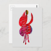 Fuchsia abstracte waterverf floraal briefkaart (Voorkant / Achterkant)