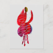 Fuchsia abstracte waterverf floraal briefkaart (Voorkant)