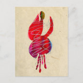 Fuchsia abstracte waterverf floraal briefkaart (Voorkant)