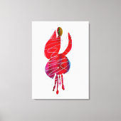 Fuchsia abstracte waterverf floraal canvas afdruk (Voorkant)