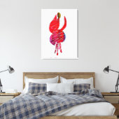 Fuchsia abstracte waterverf floraal canvas afdruk (Insitu (Slaapkamer))