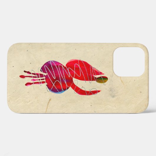 Fuchsia abstracte waterverf floraal Case-Mate iPhone case (Achterkant (horizontaal))