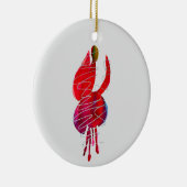 Fuchsia abstracte waterverf floraal keramisch ornament (Rechts)