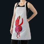 Fuchsia abstracte waterverf floraal schort<br><div class="desc">Abstract origineel kunstontwerp van de waterverf kunstenaar van de roze Fuchsia-bloem met een zilverlijnontwerp. Moderne moderne kunst. Kleurrijke florale kunst.</div>