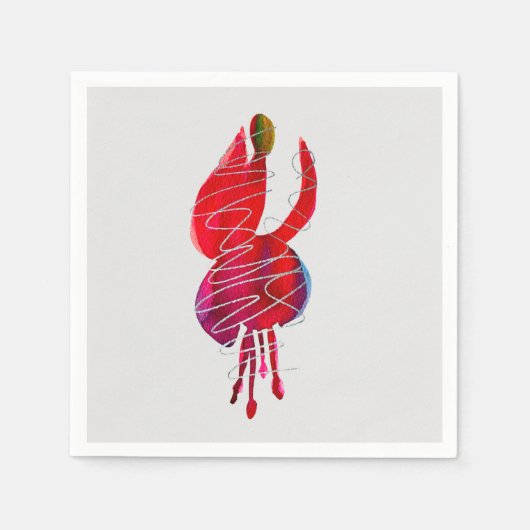 Fuchsia abstracte waterverf floraal servet (Voorkant)