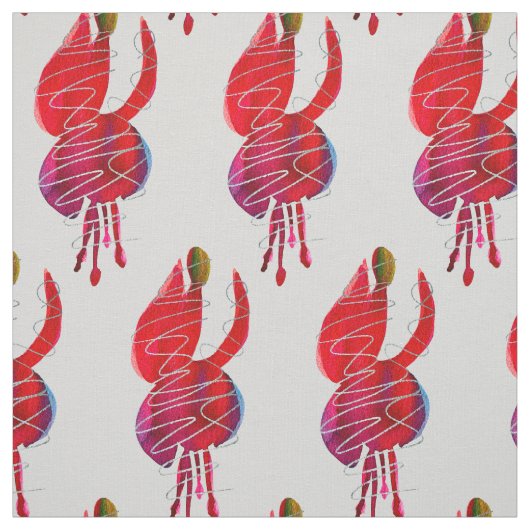 Fuchsia abstracte waterverf floraal stof (Swatch)