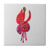 Fuchsia abstracte waterverf floraal tegeltje (Voorkant)